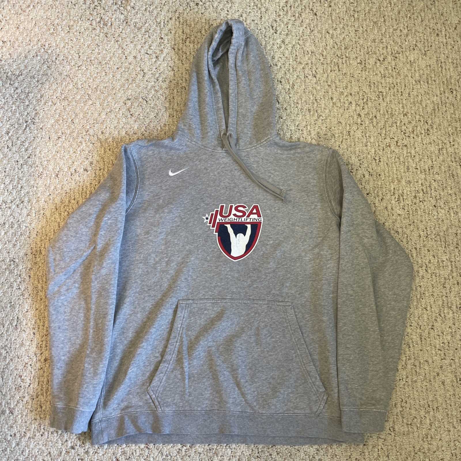 Nike USA Weightlifting Team Hoodie Sweatshirt Men’s Size XL Gray Rare HTF