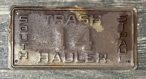 1950s-60s Era-rare Minnesota Trash Hauler-license plate-South Saint Paul #14