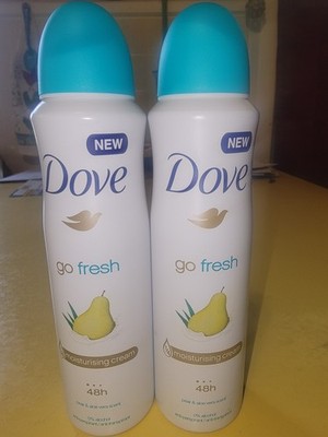 Dove Go Fresh Pear And Aloe Vera Scent Spray Deodorant 150ml 2 Pack