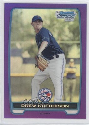 2012 Bowman Chrome Prospects Retail Purple Refractor 116/199 Drew Hutchison 0e8