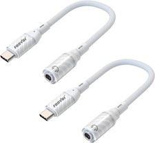 USB Type C to 3.5mm Headphone Jack Adapter 2 Transparent white