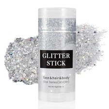 Silver Body Glitter Stick,Face Hair Glitter Gel for Kids Women,Festival Rave