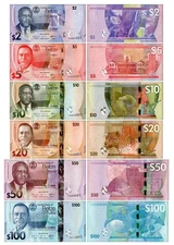 Belize 2-100 Dollars 6 Pieces Set, 2025, P-73-78, UNC