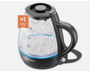 Chefman 1L Rapid-Boil Kettle Glass Electric Water Boiler Warmer 1500W Tea Heater