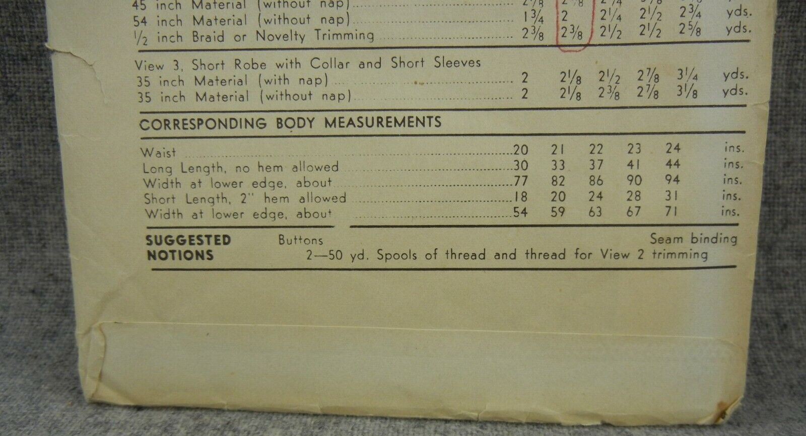 Advance 5982 Girls Toddler Peignoir Robe sleeves pockets size 4 Factory Cut