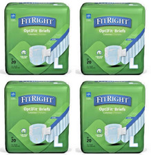 80x Medline FitRight OptiFit Briefs Adult Large 44" - 56" Extra  Absorbency NEW