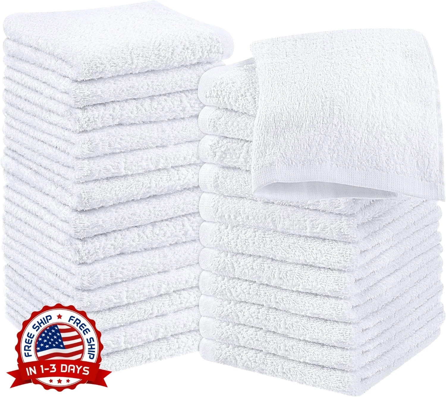 Juego de toallitas de algodón - 100% algodón hilado en anillos, paquete de 24