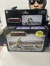 Star Wars The Mandalorian Vintage Collection Speeder Bike Scout Trooper & Grogu