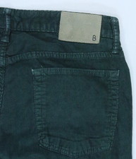 BONOBOS HUNTER GREEN MENS 33 X 27 CORDUROY PANT 5 POCKET JEANS FINE WALE STRETCH