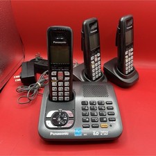 Panasonic KX-TG6441 DECT 6.0 Cordless Telephone 3 Handsets Black Speakerphone