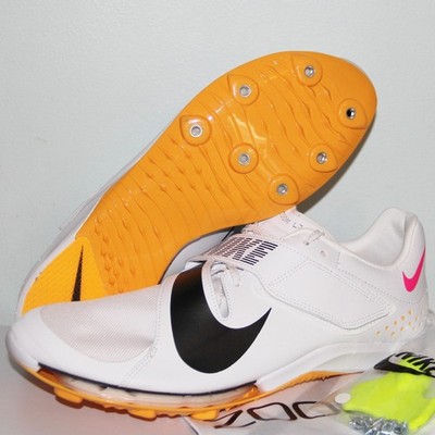Nike Air Zoom Long Jump Elite Track Shoes Mens 11.5 White Pink Orange CT0079-101