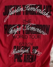 Justin Timberlake Forget Tomorrow World Tour Red Special Edition Raleigh XL Tee
