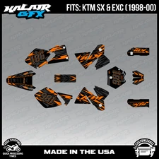 Graphics Kit for KTM 125/200/250/300/380 SX & EXC models 1998-2000 Twitch-Orange