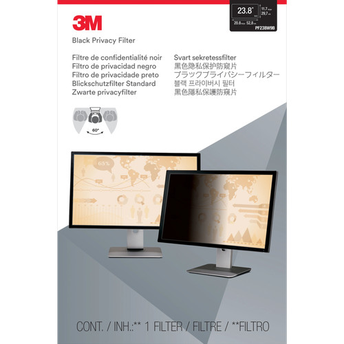 3M Privacy Filter Screen for Monitors, 23.8" Full Screen, 16:9 Aspect Ratio, Red - Picture 8 of 8