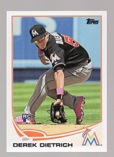 DEREK DIETRICH ~ 2013 Topps Update Baseball Card Baseball Rookie Card RC #US178 . rookie card picture