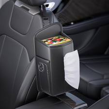 Porta panuelos coche asiento delantero organizador reposacabezas negro bolsillo