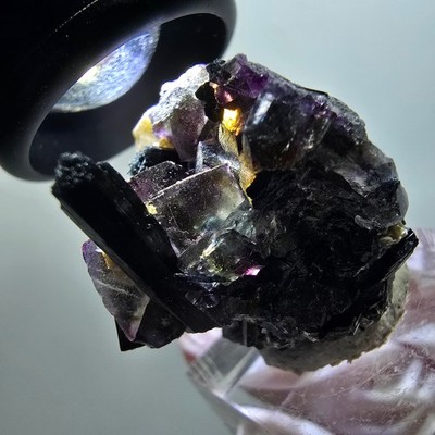Bunte Phantom Fluorit, Schörl Turmalin, Muskovit Stufe Erongo, Namibia