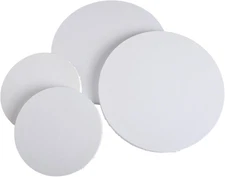 IVON 4Pcs round Canvas, 12'' & 8'' Professional Stretched Circle Canvas Board fo