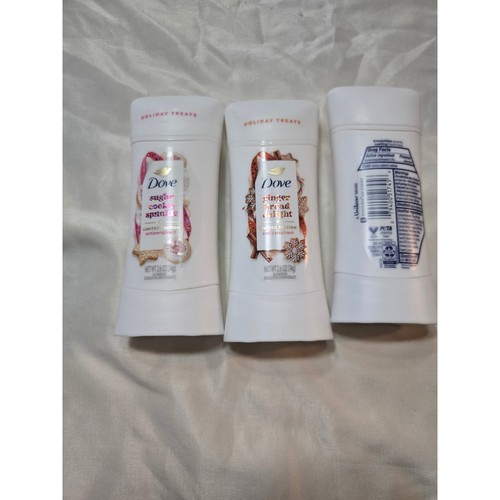Dove Holiday Treats Deodorant Sugar Cookie Sprinkle Gingerbread Delight 3pk - Afbeelding 1 van 2