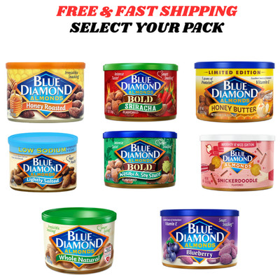 Blue Diamond Almonds Honey Roasted, 6 Ounce (Select Your Flavor )
