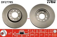 2X Bremsscheibe Trw DF2778S 2 Bremsscheiben FüR Opel FüR Saab FüR Lotus