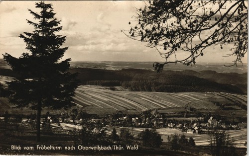 Oberweißbach Blick vom Fröbelturm nach Oberweilsbach/Thür. Wald 1967 - Bild 2 von 3