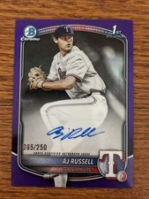 2025 Bowman Draft Aj Russell 1st Bowman Purple Refractor Auto /250 #CPA-AR *READ