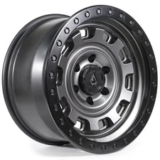 17x9 Arena A112 Gunner Satin Gunmetal Center Satin Black Lip Wheel 6x5.5 (-12mm)