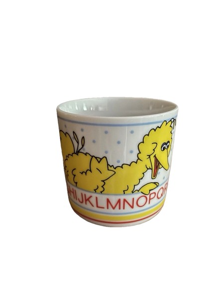 Taza Vintage Big Bird Sesame Street Alphabet Hecha en Japón Excelente