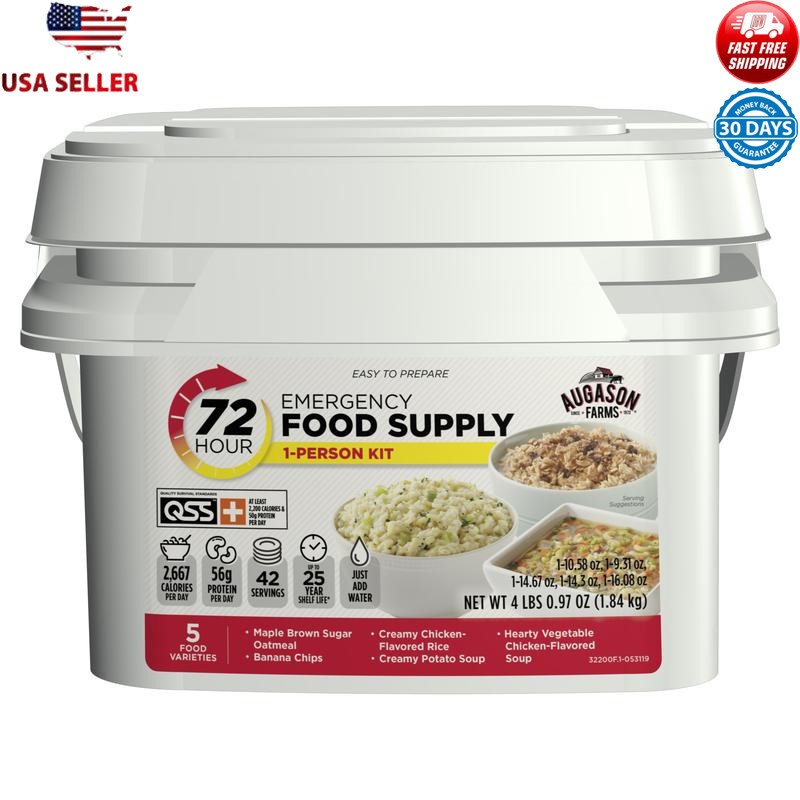Emergency Food Supply Kit 42 Servings 2667 Calories Easy Prepare Grab Go Bucket