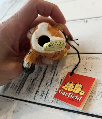 Vintage Enesco Garfield Whistling Ceramic Figurine with Tag! Jim