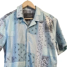 Trademark Brooklyn Cloth Patchwork Paisley Short Sleeve Button Up Men's Medium