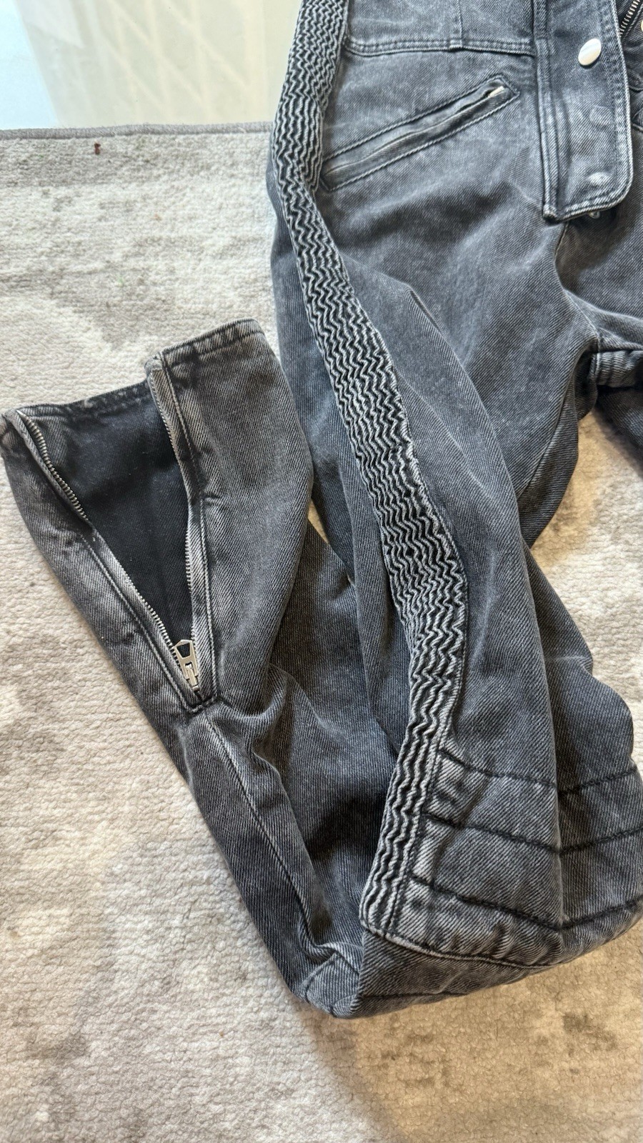 Isabel Marant Denim Dungarees Faded Black BNWT Size 34 RRP £900 image 4