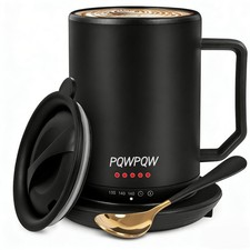 Smart Temperature Control Heated Coffee Mug - 12 oz Rechargeable Auto Heat Ke...