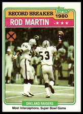 1981 Topps #334 Rod Martin Oakland Raiders NM+