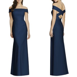 dessy off the shoulder crepe gown