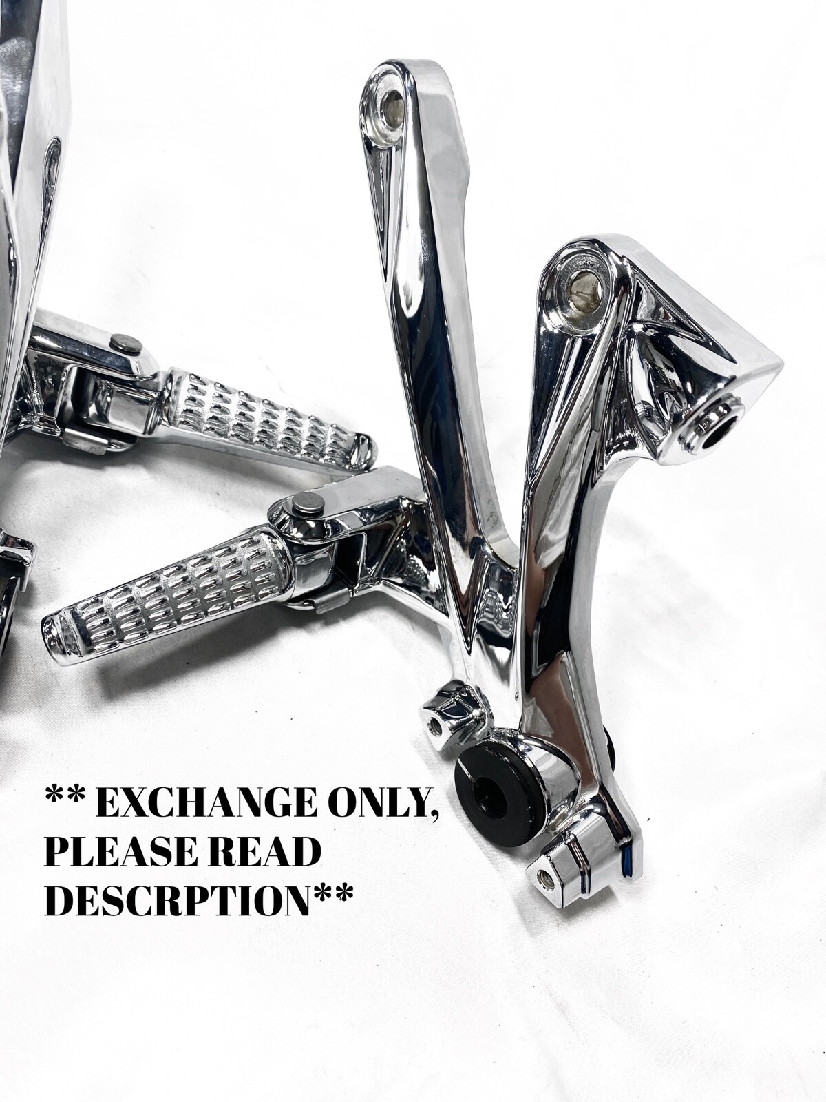 ZX14 !!EXCHANGE!! CHROME OEM REAR FOOT PEGS & BRACKETS ALL KAWASAKI