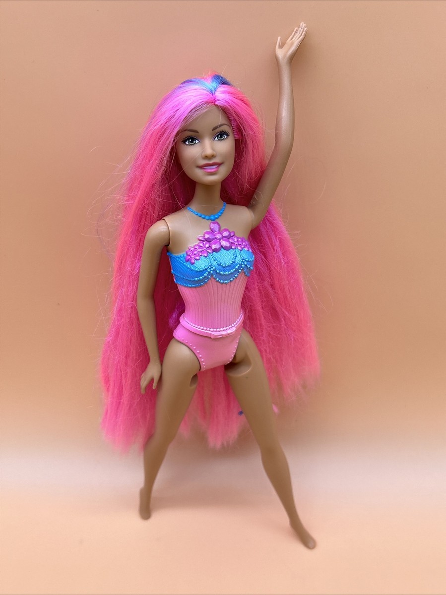 Barbie Endless Hair Kingdom Princess Doll Long Pink And Blue Hair Nude For  OOAK
