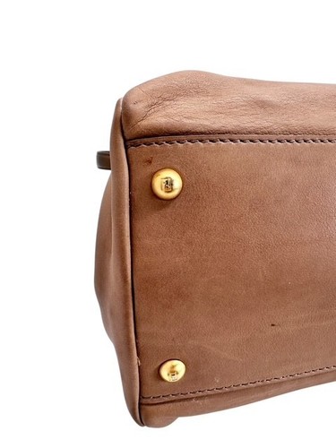 Fendi Schultertasche Leder Peekaboo Naturleder beige Handtasche Tasche - Imagen 11 de 20
