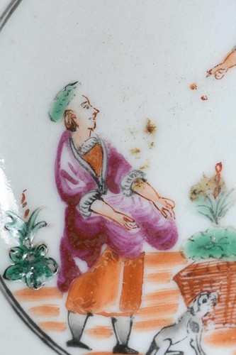 Chinese Export 1760 Pair Cherry Pickers Salt Bowls - Picture 4 of 9