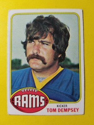 Tom Dempsey Rams VINTAGE TOM DEMPSEY #519 LOS ANGELES RAMS - PALOMAR J.C. - 1976 TOPPS ...