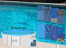 18' Round 25 Gauge Overlap Above Ground Swimming Pool Liner - (Choose Pattern)