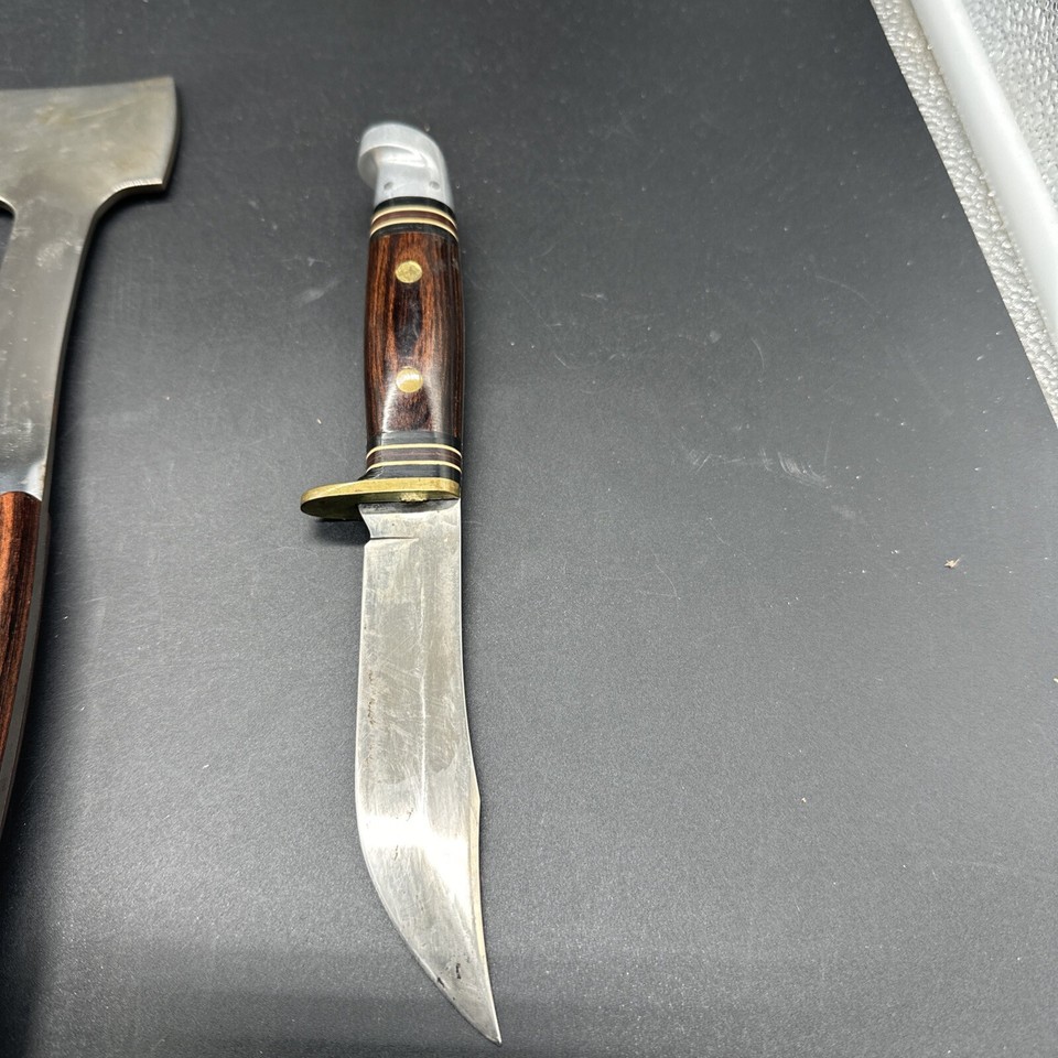 Vintage Western Knife Boulder Colorado U.S.A W10 with Hatchet and Leather Sheath eBay