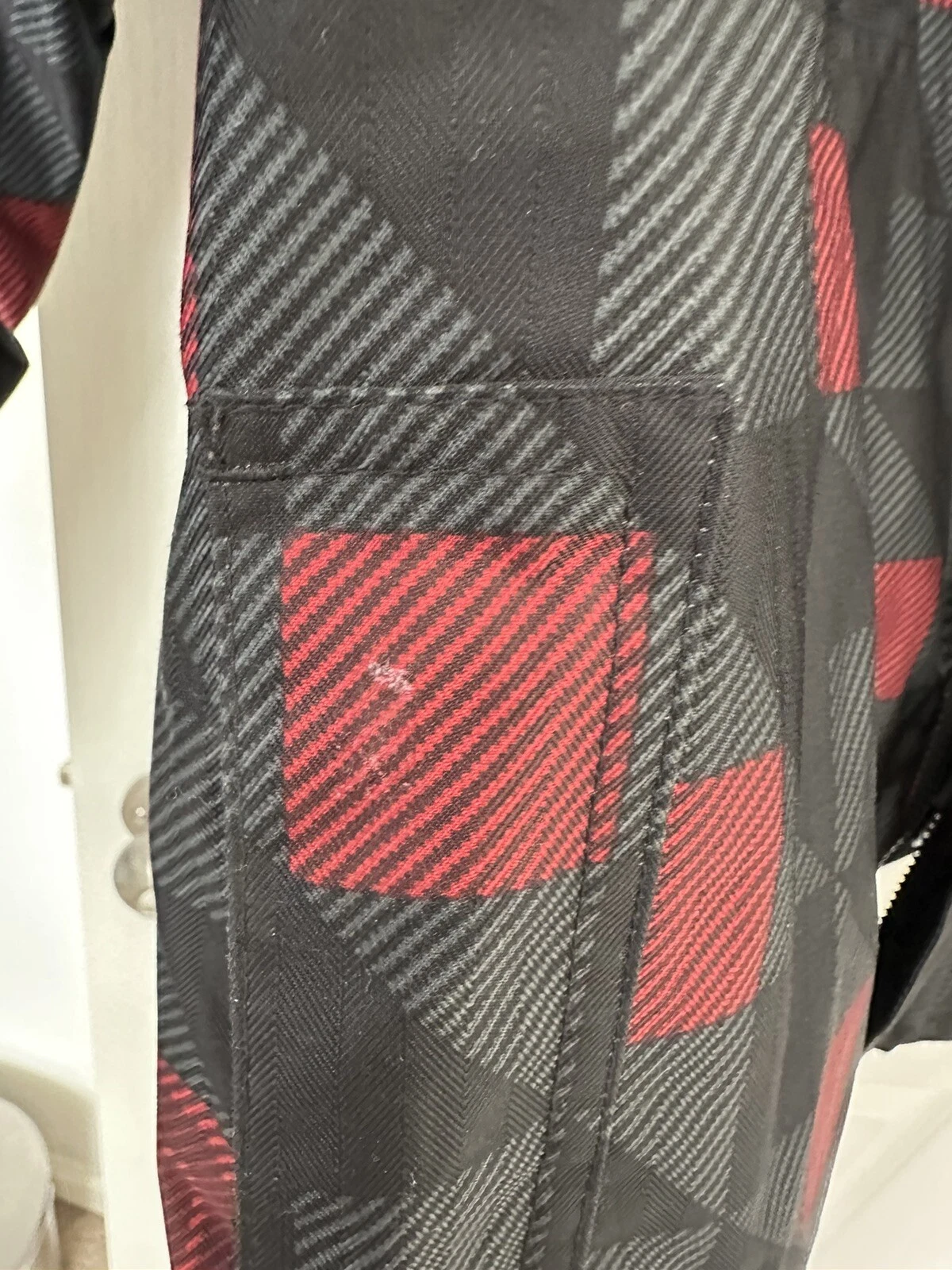 burton dryride remove hood snowboard plaid coat jacket