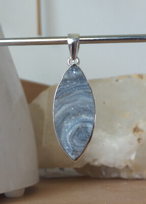 Crystal Agate Druzy Solid 925 Sterling Silver High Quality Gemstone Pendant