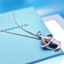 TIFFANY & CO SOLID STERLING SILVER 3D SHOVEL AND PAIL PENDANT NECKLACE MINT