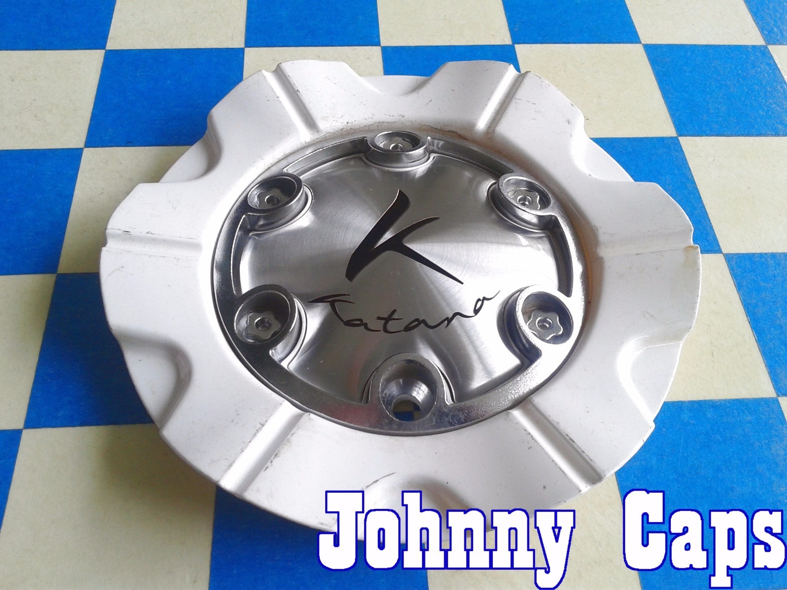 KATANA Wheels [60] WHITE Center Caps # S-0021 Custom Wheel WHITE Center Cap (1)