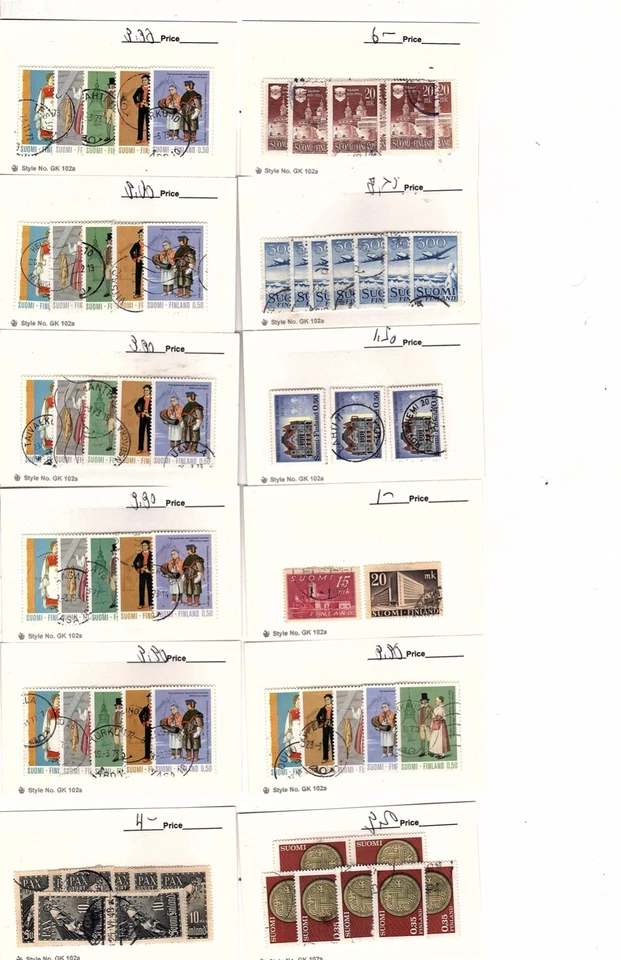 Colección de sellos de Finlandia cartulina de distribuidor con duplicados CV 574,00 (MB25 Foto 4 de 4