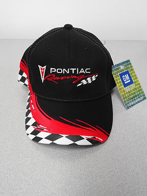  PONTIAC RACING BLACK/RED CHECKERED HAT GM LICENSED