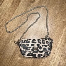 Steve Madden Leopard Animal Print Crossbody Mini Bag Purse Convertible Chain